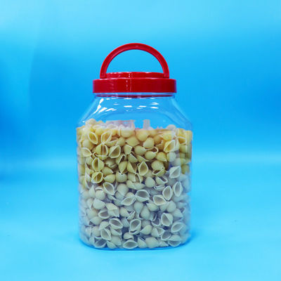 Large clear sealed PET Plastic Food Cookie Noodles Candy Jars Screw Handle Caps