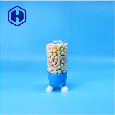 Cartoon Shaped Kid-Friendly PET Lollipop Candy Sugar Cookies Jar Fancy Screw Lid