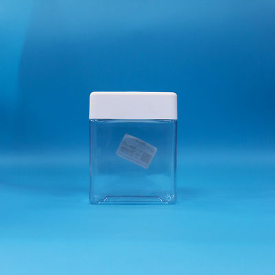 Transparency PET Candy Snack Plastic Food Grade Square Jars Screw Top Lids
