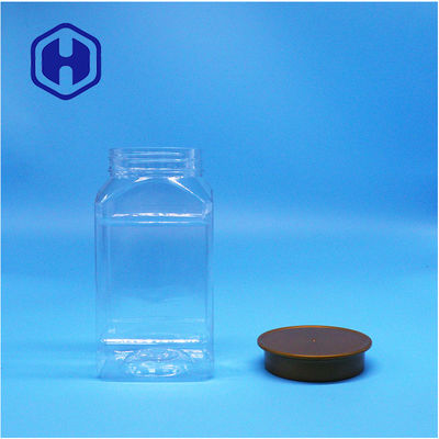 Square Shaped Clear Plastic Peanut Butter Pepper Nuts Cookies Jars Screw Top Lid