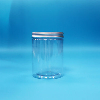 Candy Cookies Baby Food Transparent Sealable PET Plastic Round Jars Aluminium Lids