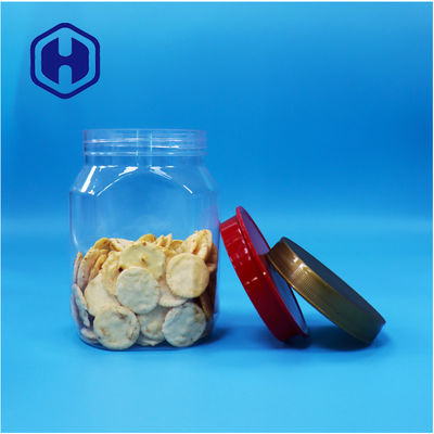 Clear Hexagon Unique Shaped Plastic Nuts Candies Dried Food Jar Screw Top Lid