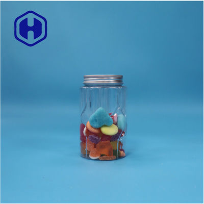 Transparent Round Plastic PET Mint Candies Sugar Food Grade Jar Aluminium Top Lid