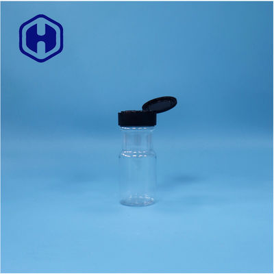 Transparent Plastic Spice Salt Black Pepper Powder Basil PET Jar Flip Top Cap