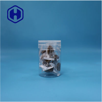 Round Shaped Clear Plastic PET Sweet Candies Nuts Pepper Jar Flat Screw Top Lid