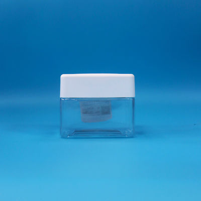 Small Empty Snack Food Transparent Square Candy Nuts PET Plastic Jars Screw Lids