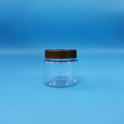 Cheap Small Candy Cookie transparent PET Round Plastic Jars Food Grade Screw Lids