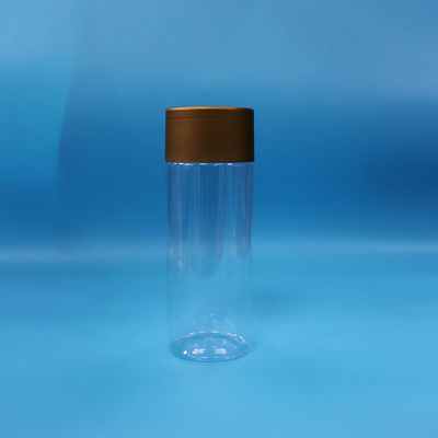 Transparent PET Plastic Cookies Nuts Candy Tall Cylinder Round Jars Screw Caps