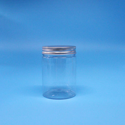 Empty PET Food Grade Cylinder Round Food Candy Transparent Jar Screw Flat Lids