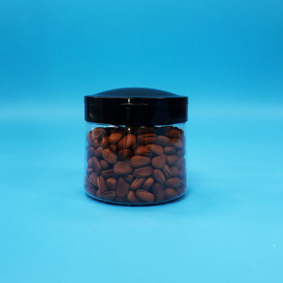 Food Grade Small Round Plastic Storage Transparent Jar Plastic Black Screw Lid