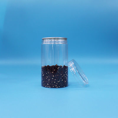 PET Cylinder Round Plastic Sealable Clear Jar Packaging Nut Jar Lid Food Standard