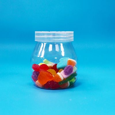 Small Empty Candy Cookies Transparent PET Plastic Jar Screw Cap Food Grade Bpa Free