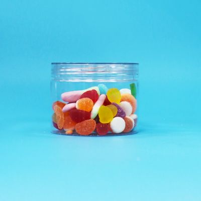 Clear PET Plastic Dry Food Candy Cookies Nuts Gift Jars Screw Flat Lids Food Grade