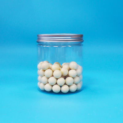 Transparent Round Wide Mouth Plastic PET Food Grade Candy Packing Jar Aluminum Lid