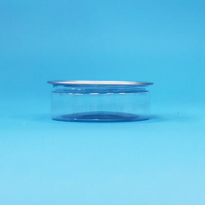 Round Plastic PET Can With Tin Easy Open End For Food Candy Cookies Snack Packaging