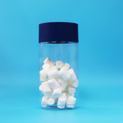 Food Grade Oval Shaped Clear Plastic PET Cookies Nuts Candy Jar Tamper Proof Cap