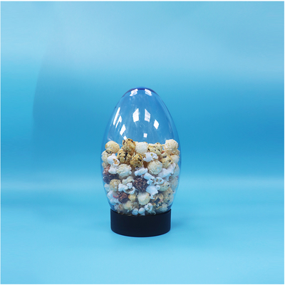 Unique Egg-Shaped Plastic Candy Popcorn Pistachio Nut Candy Jar Upside Down Flat Cap