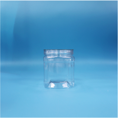 Transparent Square 500 Ml PET Jar For Dried Fig Coconut Flakes Hawthorn Strip
