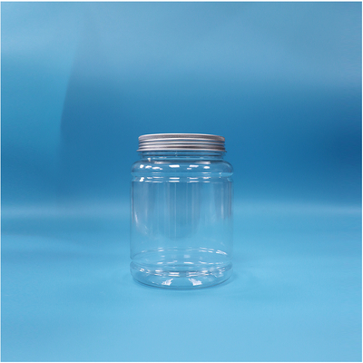 900ml Clear Plastic Fruit Jelly Lollipop Chewing Gum Jar Aluminum Top Screw Cap