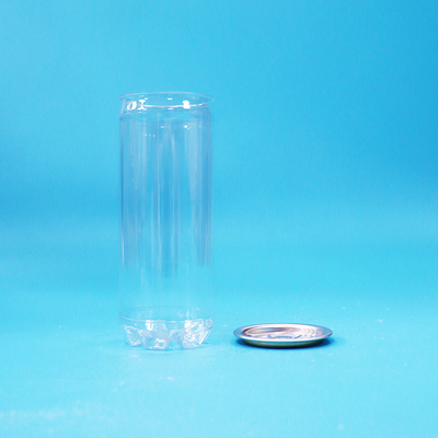 Bpa Free Leak-Proof Empty Transparent PET Soda Water Can Easy Open Aluminium Lid