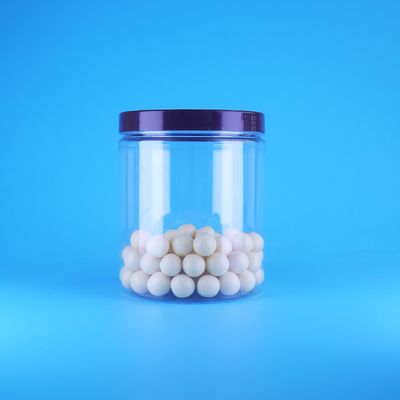 Food Grade Airtight Tall Round Clear PET Plastic Sweet Dry Food Jars Screw Flat Lid