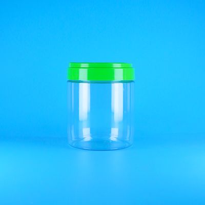 Food Grade Sealable Empty Plastic PET Clear Round Peanut Butter Screw Handle Cap