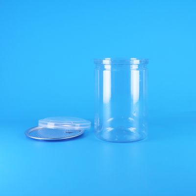 Bpa Free Transparent Round PET Plastic Candy Yogurt Baby Food Cookies Cans PE Lid