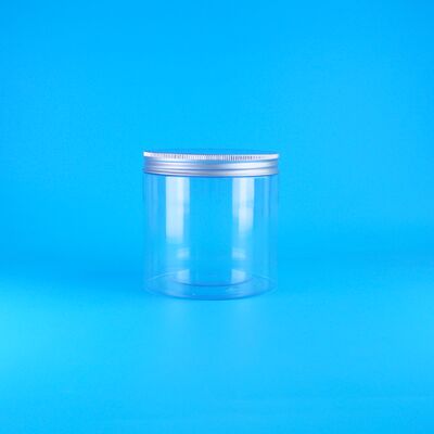 Cylinder Easy Open Lid Food Coffee Candy Cookies Rose Tea Plastic Clear PET Jar