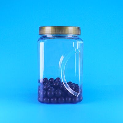 PET Transparent Brown Lid Plastic Food Grade Lollipop Badam Dried Jackfruit Jar