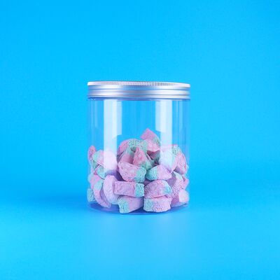 Clear PET Plastic Round Jar Plum Candy Skittles Fruit Jelly Mung Bean Cake Screw Lid