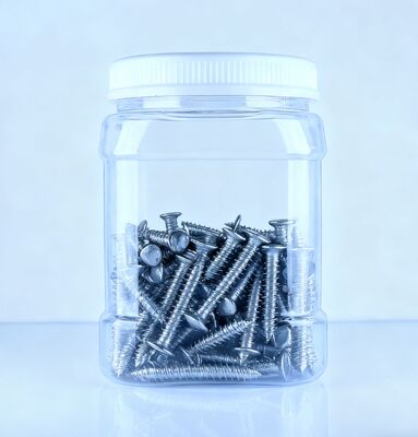 Food Grade Tangerine Peel Chinese Chestnut PET Square Shape Clear White Lid Plastic Jar