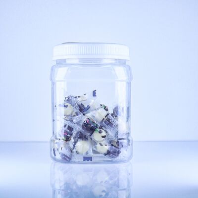High Quality Screw Flat Lid Clear Sesame Dried Chilli Egg White Powder Plastic PET Square Jar