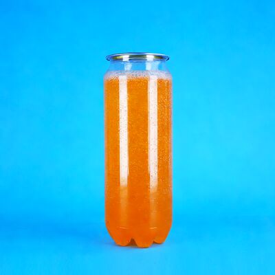 500ml Easy Open Lid PET Plastic Can Leak Proof Food Grade For Orange Sodas Energy Drinks 