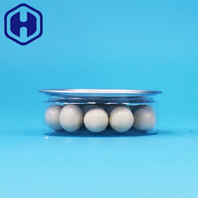Round Plastic PET Can With Tin Easy Open End For Food Candy Cookies Snack Packaging