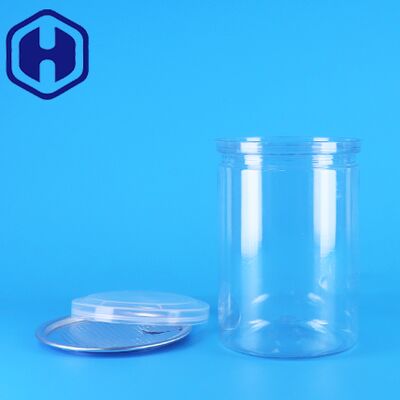 Bpa Free Transparent Round PET Plastic Candy Yogurt Baby Food Cookies Cans PE Lid