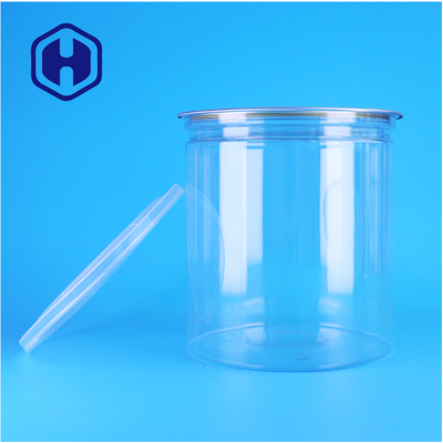 PET Clear Round Plastic Can For Nuts Dried Fruit Food Candy Food Grade Easy Open Lid