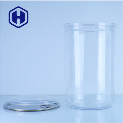 PET Round Aluminum Lid Clear Can For Spice Protein Powder Supplements Safe Secure