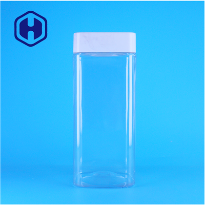 OEM square Clear custom food grade PET plastic jar for dry pet food cookies brand