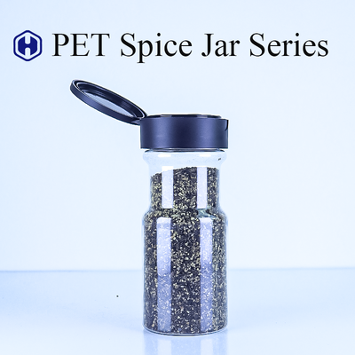 Wholesale Custom PET Spice Jars Clear PP Flip Top OEM Seasoning Bottles