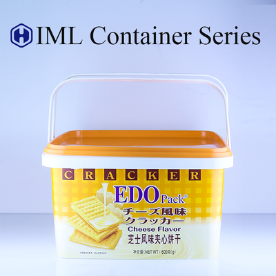 IML Technology Custom Food Plastic Container Quality Control Advantages For Biscuits Candies Packaging