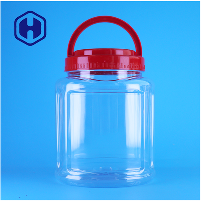 Food Grade Clear PET Nut Storage Jar Handle Lid Manufacturer For Almond Peanut Cashew Packaging
