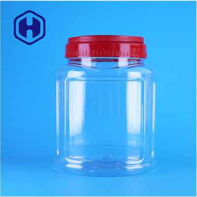 Transparent Custom PET Cookie Biscuit Cracker Storage Jar With Handle Lid Food Packaging