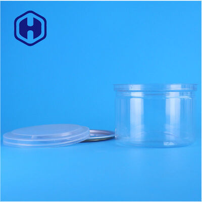 Food Grade OEM Clear Plastic PET Easy Open Lid Plastic Can For Almond Cashew Peanut Packaging