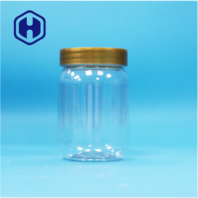 PET Food Grade Clear Round Cylinder Lollipop Honey Biscuit Plastic Jar Screw Brown Lid