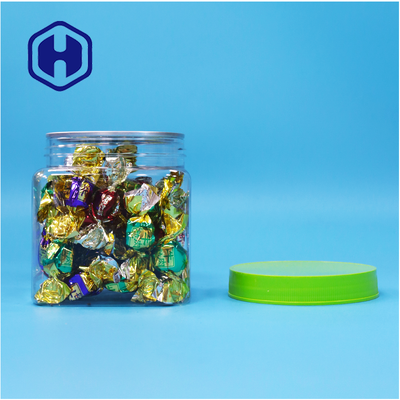 Airtight PET Plastic Square Transparent Jar Plastic Screw Food Candy Cookies Food Grade