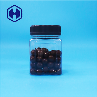 Bpa Free Candy Cookies Airtight Transparent Square Grip PET Plastic Nut Packaging Jar