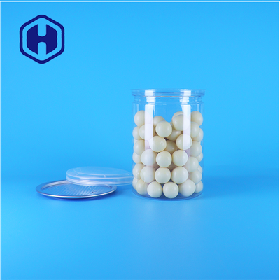Round Transparent PET Plastic Candy Sncak Yogurt Cookies Cans PE Lid Food Grade