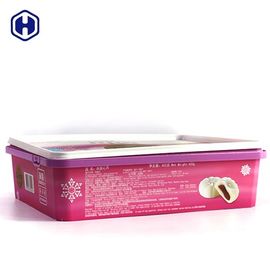 Purple PP Plastic IML Box 450g  Moon Cake Packaging Customized Label