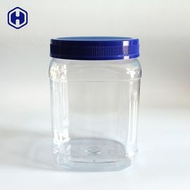 Transparent Square Wide Mouth Plastic Jars Sturdy Plastic Screw Top Jars