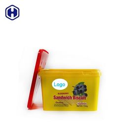 Square Lid IML Tubs Custom Empty Plastic Packaging Dry Fruit Container